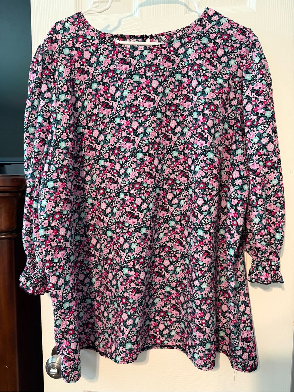 Women’s Floral Top - Pink and Teal Floral